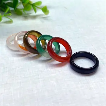 Модерен пръстен с естествен камък, Унисекс, Черни, зелени, Червени Агата, Пръстена на пръста си, Годежен пръстен, Фини Висулки, Бижута, подаръци