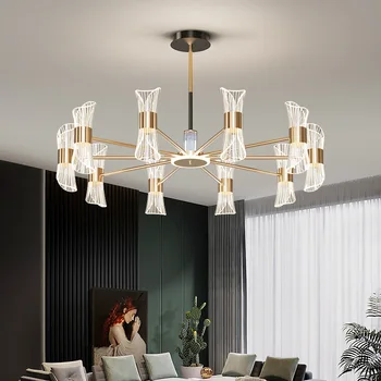 Модерните висящи полилеи в скандинавски стил с led подсветка за гардеробна, хол, осветителни тела, окачен лампа за ресторант на закрито