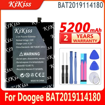 Мощна батерия KiKiss капацитет 5200 mah батерии за мобилни телефони Doogee BAT2019114180