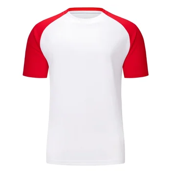 Мъжка футболна тениска голям размер, Джърси, Цветен лоскутная тениска с кръгло деколте и къс ръкав, Спортно облекло за почивка, бързосъхнеща мъжки футболна форма, върхове