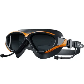 Мъжки и дамски очила за плуване водоустойчив, устойчив на мъгла, с висока разделителна способност, професионални очила за плуване в голяма рамка, шапка за плуване