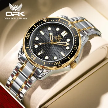 Мъжки кварцов часовник OPK, най-високо качество модерен мъжки часовник, най-добрата марка, с календар от неръждаема стомана, Светещи часовници за мъже, оригинал