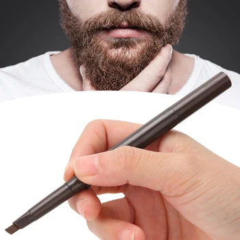Мъжки молив за оформяне на Брада, водоустойчив, който предпазва от пот, издръжлив, тъмно кафяво, ремонтирующий Форма на писалка за оформяне на брада