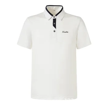 Мъжки спортни облекла за голф с къси ръкави 2023, Нова ежедневни градинска статия е суха висококачествена Дишаща тениска с защита от състоянието на