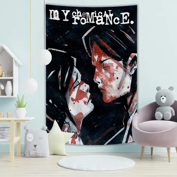 На фона на музикален стил My Chemical Romances Декоративен Гоблен за дома, Банер за спални, окачена на стената