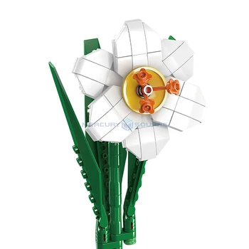 Нарцис Модел Строителни Блокове Ботаническая Колекция от Серията Цветен Свят MOC 24008 направи си САМ Идеи Букет от Растения Тухли Играчка, Подарък За Момичета