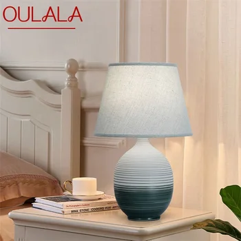 Настолна лампа с димер, керамична настолна лампа, модерна творческа украса за дома, спални
