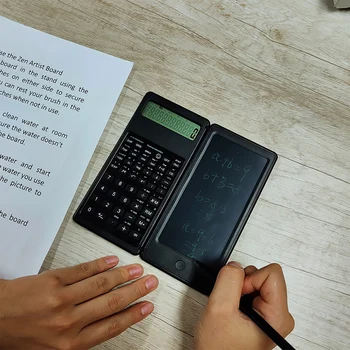 Научен калкулатор 2 в 1 и LCD бележник с функция за изтриване на Професионален Портативен Сгъваем калкулатор за студенти