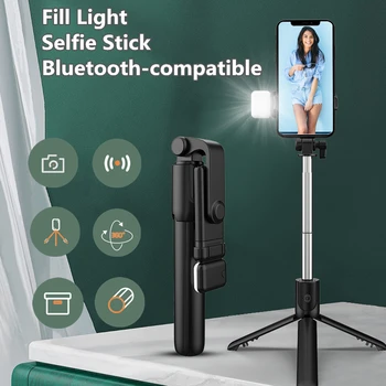 Нов 700мм мобилен телефон селфи нож Bluetooth-съвместими видео заснемане сгъваем вграден телескопичен статив стик за селфи