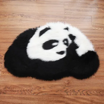 Нов Cartoony Домашен Кожа, Мека сладък Гигантска панда, Нощни плюшено килим за хол, подложка за пода