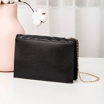 Нова дамска чанта за през рамото от изкуствена кожа, Модерна чанта през рамо, с V-образен Дизайн, Малка чанта през рамо, Черни, Бели Пътни чанти през рамо