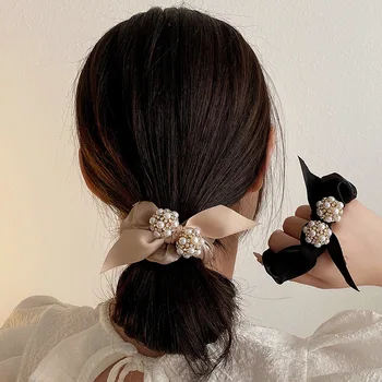 Нова мода, Корейски темперамент, Перли, кристали, Въже за коса, носи Вратовръзка, дъвка, вратовръзка за коса, Диви Елегантни аксесоари за коса за жени