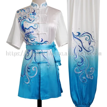 Новата Китайска форма на ушу, дрехи за кунг-фу, костюм за бойни изкуства, облекло чанцюань, дрехи с бродерия, дрехи за мъже, жени, момичета, момчета, деца и възрастни