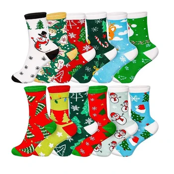 Нови Коледни Чорапи Мъжки Забавни 2023 Коледна Елха Снежинка Дядо Коледа Лосове Сняг Памучни Щастливи Чорапи Мъжки Коледни Соккен Харадзюку