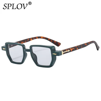 Нови Модни малки квадратни слънчеви очила за жени и мъже, vintage слънчеви очила за шофиране в стил пънк с нитове, полигональные очила градиентных нюанси UV400
