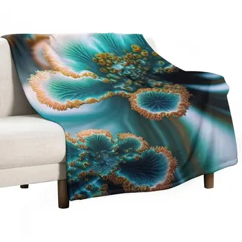 Ново синьо визия за красота с замысловатыми цветя, каре, разтегателен диван, топло одеяло