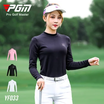 Облекло за голф PGM, дамски долна риза, есенно-зимна тениска с дълъг ръкав, топлинна бельо, гъвкава атлетична долна част