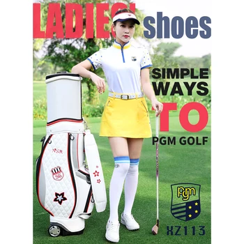 Обувки за голф PGM, Женски маратонки, нескользящая дишащи Спортни ежедневни обувки за голф, водоустойчив обувки от супер влакна, спортни обувки на открито