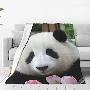 Одеяло с животни под формата на панда Хуахуа, супер топло фланелен одеяла със защита от търкалянето, приемливи цени
