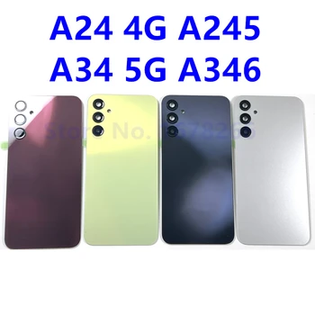 Оригинал за Samsung Galaxy A24 4G A245 A34 5G A346, пластмасов делото на гърба на батерии, подмяна на задния капак на корпуса
