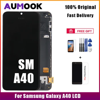Оригинален AMOLED на Samsung A40 на Дисплея LCD Сензорен дисплей Дигитайзер В Събирането LCD дисплей с Панел За Samsung A40 SM-A405F A405 LCD