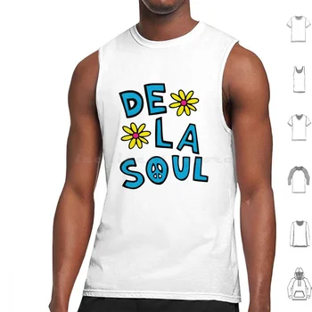 Оригинален принт D L soul (синьо) Памучни блузи в стил хип-хоп с принтом Original De La Soul Хип-хоп Рап олдскульная музика A Tribe