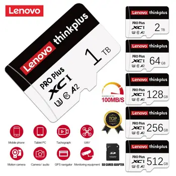 Оригиналната SD карта Lenovo Micro tarjeta Висок капацитет от 2 TB 1 TB 512 GB 256 GB Противоударная SD/TF Flash карта с памет и 128 GB За Камерата на Нова