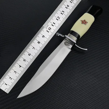 Остър Ловен Месоядни нож от Стомана 440C, Тактика за оцеляване в Дивата природа, Малък Прав Нож За къмпинг, Риболов, Преносим външен инструмент