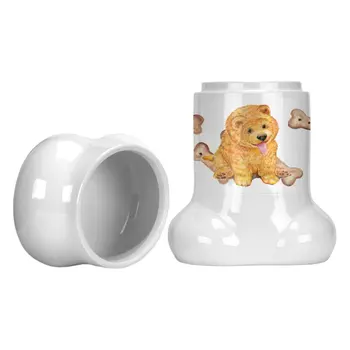 Очарователен Своеобразна буркан за лакомства във формата на ями за кученца Чау-Чау-Чау - идеален подарък за Вашия любим домашен любимец!