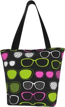 Очила, Холщовая чанта, Големи Чанти, торби за Многократна употреба, Памучни торби през рамо, за жени, Пътуване, работа, Пазаруване, хранителни Стоки