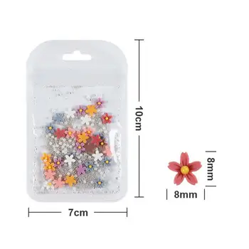 /пакет 3D Цветен матиран пятилепестковый цвете за нокти, Аксесоари за дизайн на ноктите от смола, аксесоари за нокти 