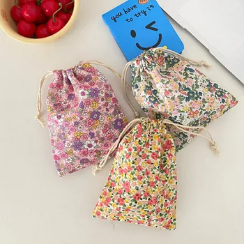 Памучен Бельо Чанта за съхранение на съвсем малък, с цветен Модел, Дамски довършителни операции чанта За съхранение, Скъпа Косметичка, Коледен подарък Органайзер за бонбони и бижута