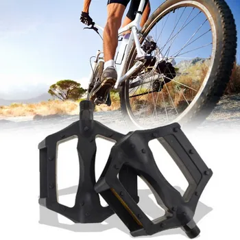 Педалите от черна пластмаса, смола, подходящи за възрастни шосейни и планински велосипеди под наем, Светлоотразителни ленти с изтичане края (80 знака)