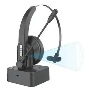 Платена Безжична стерео слушалки 5.0 Стерео с микрофон за офис срещи, слушалки за водача Кол център за обслужване на клиенти