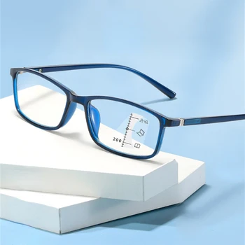 Постепенно Мультифокальные Очила за четене, Мъжки И Женски Пресбиопические очила с диоптриями от + 1.5 до + 3,5, Очила с Защита от синя Светлина