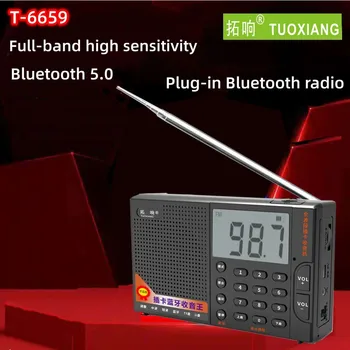 Преносим Полнодиапазонный Радио FM/AM/SW, Стереодинамик Bluetooth, Музикален плейър TF/USB с Конектор LCD/3.5 мм, Поддръжка хендсфри