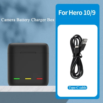 Преносимо зарядно за спортна камера USB-зарядно устройство за GoPro Hero11 / 10 / 9 TF карти, калъфи за съхранение на акумулаторни батерии, smart-калъф за зареждане, кутия