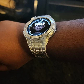 Прозрачен калъф + каишка За Samsung Watch 4 Classic 46 мм smartwatch гривна Ridge glacier Galaxy Watch 4/5 44 мм 40 мм 20 мм въжета