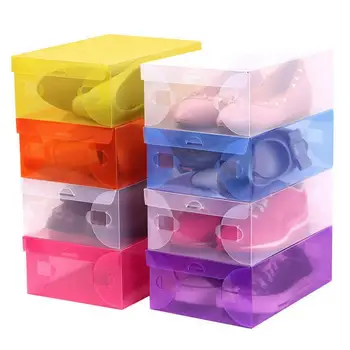 Прозрачен Прахоустойчив штабелируемый кутия за съхранение на обувки, нетоксичен здрав контейнер-органайзер, отлични стоки от първа необходимост за дома