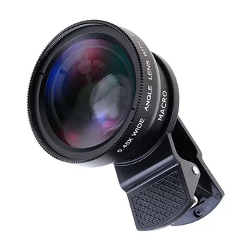 Професионален обектив за камерата на телефона 12.5 x Макро Photo Camera HD 0.45 x Супер широкоъгълен обектив за Samsung iPhone на Всички смартфони