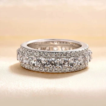 Пръстени Huitan Обещание с кръгла кубическим цирконием, годежни пръстени, Дамски пръстени за Годеж, Луксозни Модни дамски бижута