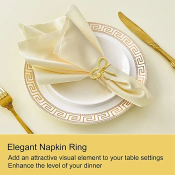 Пръстени за салфетки с пеперуди, комплект от 6 златни пръстени за салфетки, държач за украса на сватбена коледните семейната трапеза.