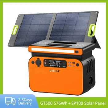 Пълен комплект слънчеви панели 500 W 576 Wh Електроцентрала с USB слънчев панел, 100 W Батерия за Възстановяване от резервно захранване за улицата