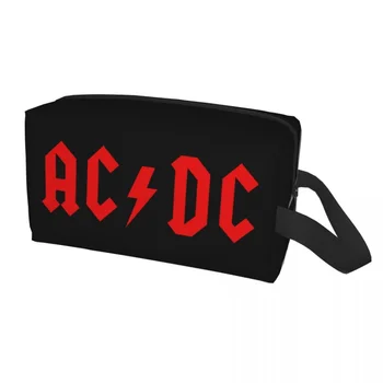 Пътна косметичка на поръчка Rock AC DC за жени, група хеви-метъл, Органайзер за тоалетни принадлежности, Определени за съхранение на козметика Lady Beauty