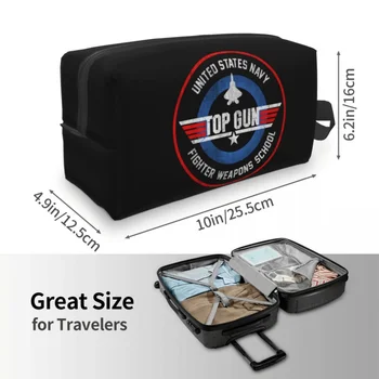 Пътна чанта за тоалетни принадлежности Top Gun Fighter Weapons Сладко Маверик Cosmetic Makeup Organizer за жени, кутия за съхранение на козметика Dopp Box Kit