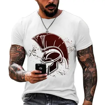 Реколта мъжки тениски с 3D принтом Спарта, блузи с къс ръкав, Летни улични тениски в стил хип-хоп за мъже, тениски Оверсайз, мъжки дрехи