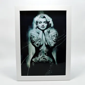 Ретро Плакат с Татуировка на Череп в стил Смърт за Украса на стените - Уникални Холографски стикери Винил за Татуировка-студио A5