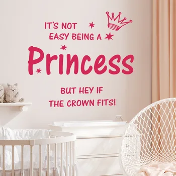 Розова стикер на стената в английската короната на принцеса Фон украса спални за момичета