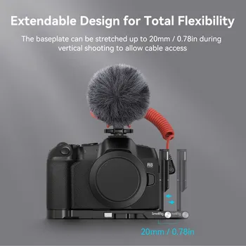 Сгъваема L-образна скоба SmallRig за Canon EOS R8 В сгънат вид се съхранява като един преносим аксесоар за Canon EOS R8 4211