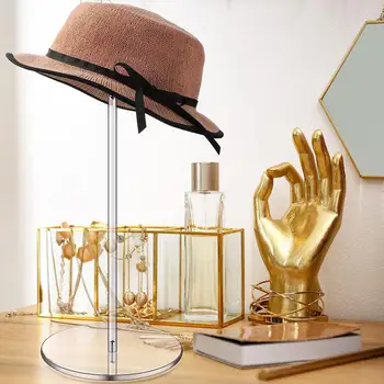 Сигурен титуляр за шапки, износостойкая компактна прозрачна акрилна поставка за шапки със стойка
